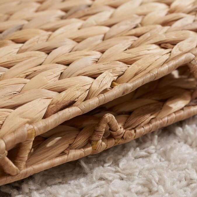 10.5 x 10.5in Wicker Storage Baskets for Shelves, Water Hyacinth Storage Baskets, Woven Baskets for Storage, Wicker Storage Basket for Bedroom, Living Room (6 Packs 10.5x10.5in)