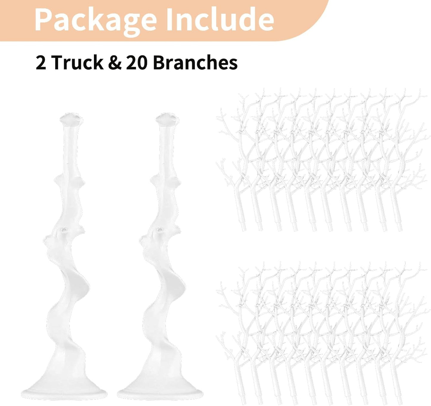 NUPTIO White Christmas Tree Branch: Artificial 30 inch Tall Halloween Manzanita Tree Centerpiece Wedding Centerpieces for Table - Decorative Ornament Display Tree for Decoration Weddings (2 Pc)