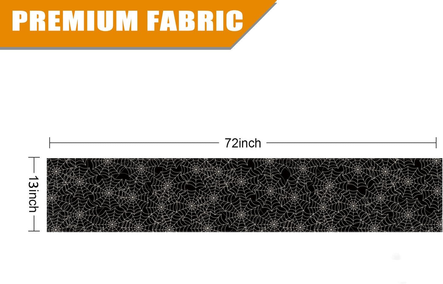 Halloween Table Runner Spider Web Black Linen Table Runners for Seasonal Holidays Indoor Outdoor Kitchen Dining Party Home Decor 13 x 72 Inch