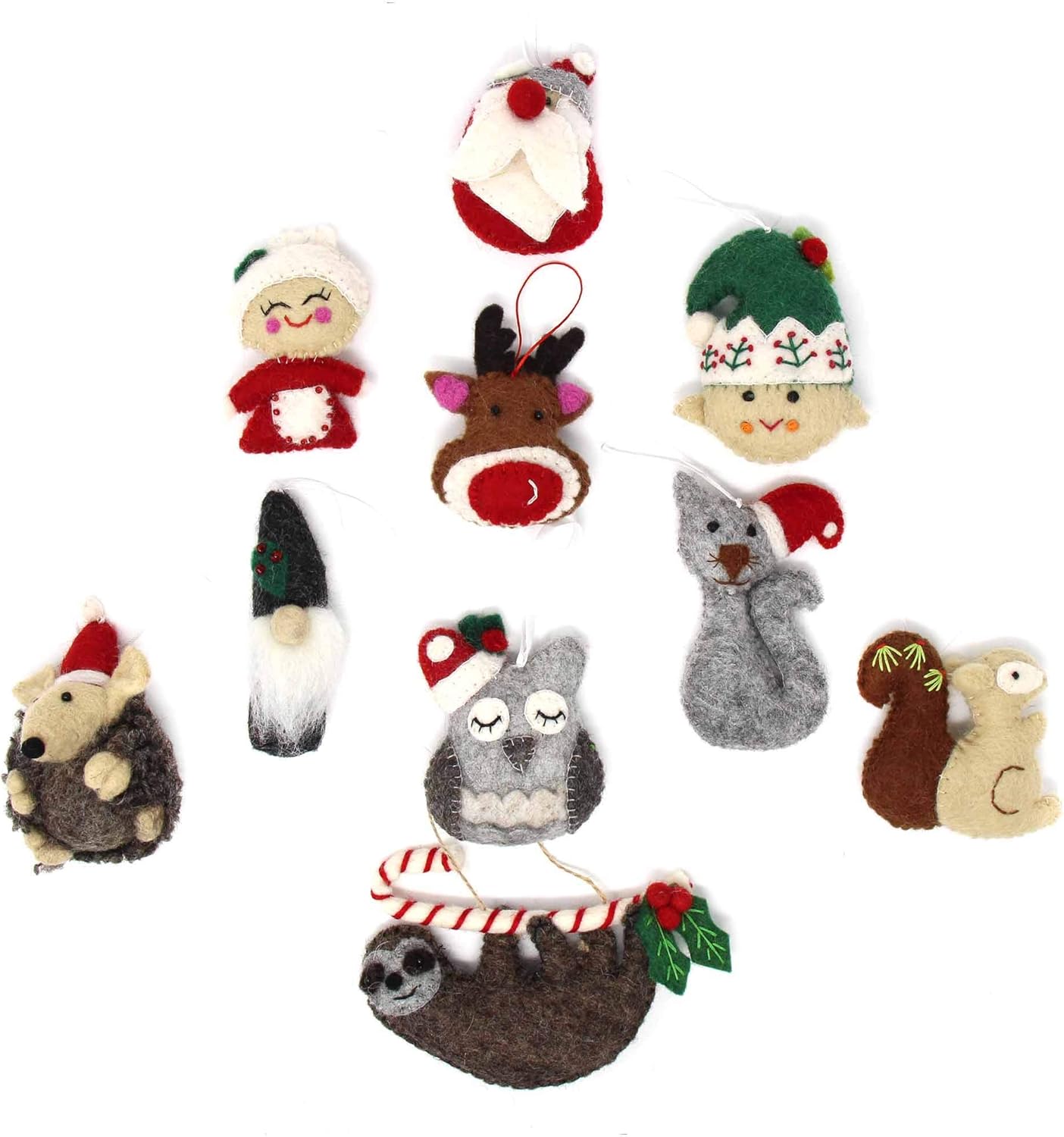 Hand Crafted Wool Felt Christmas or Winter Ornaments from Nepal, Rudolph (GLG60034-01)