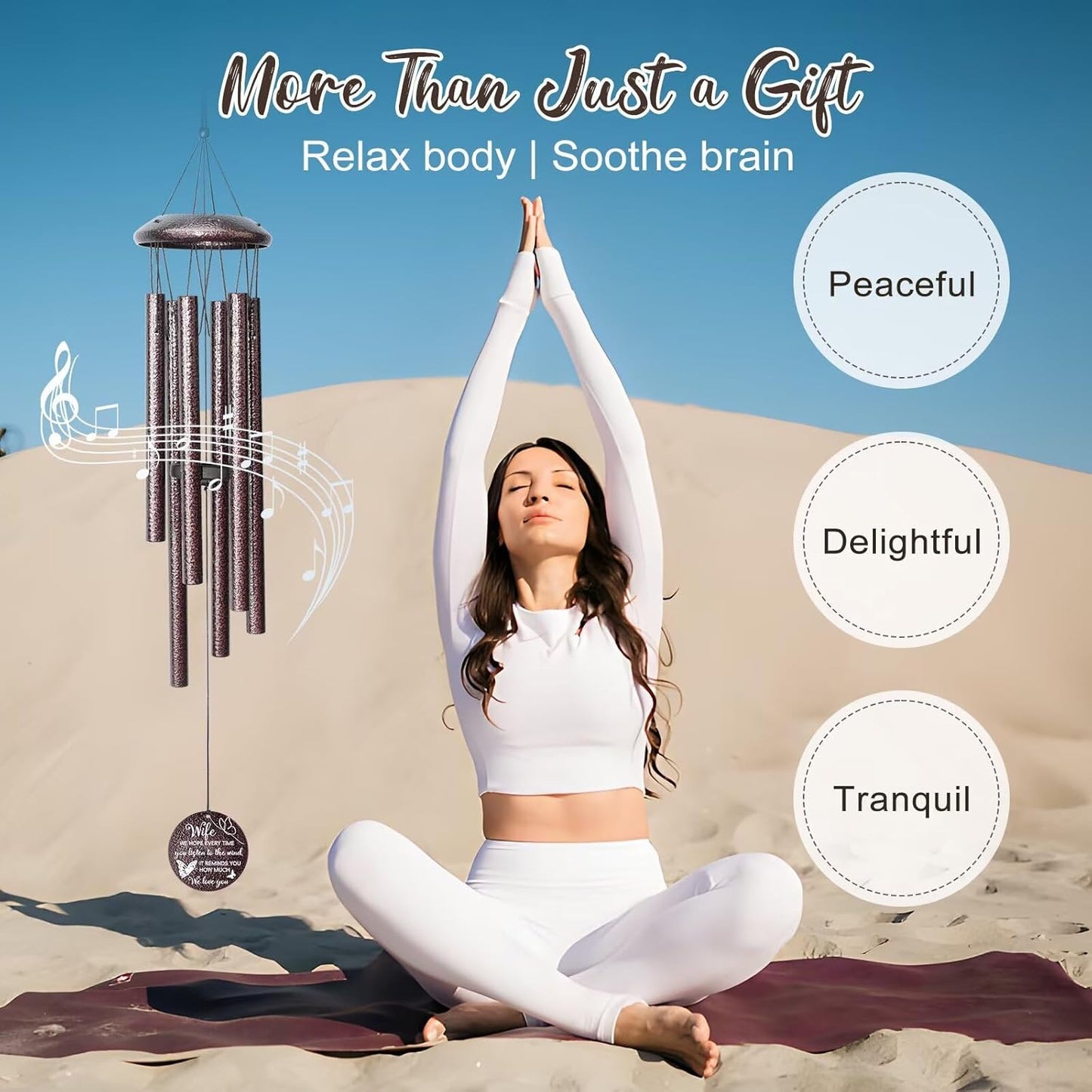 Gifts for Wife, 25''Wind Chimes, Birthday Gift for Wife from Husband,Unique Gift for Loved one Romantic,Thanksgiving,Christmas Day Gifts Ideas for Love Rreminder.