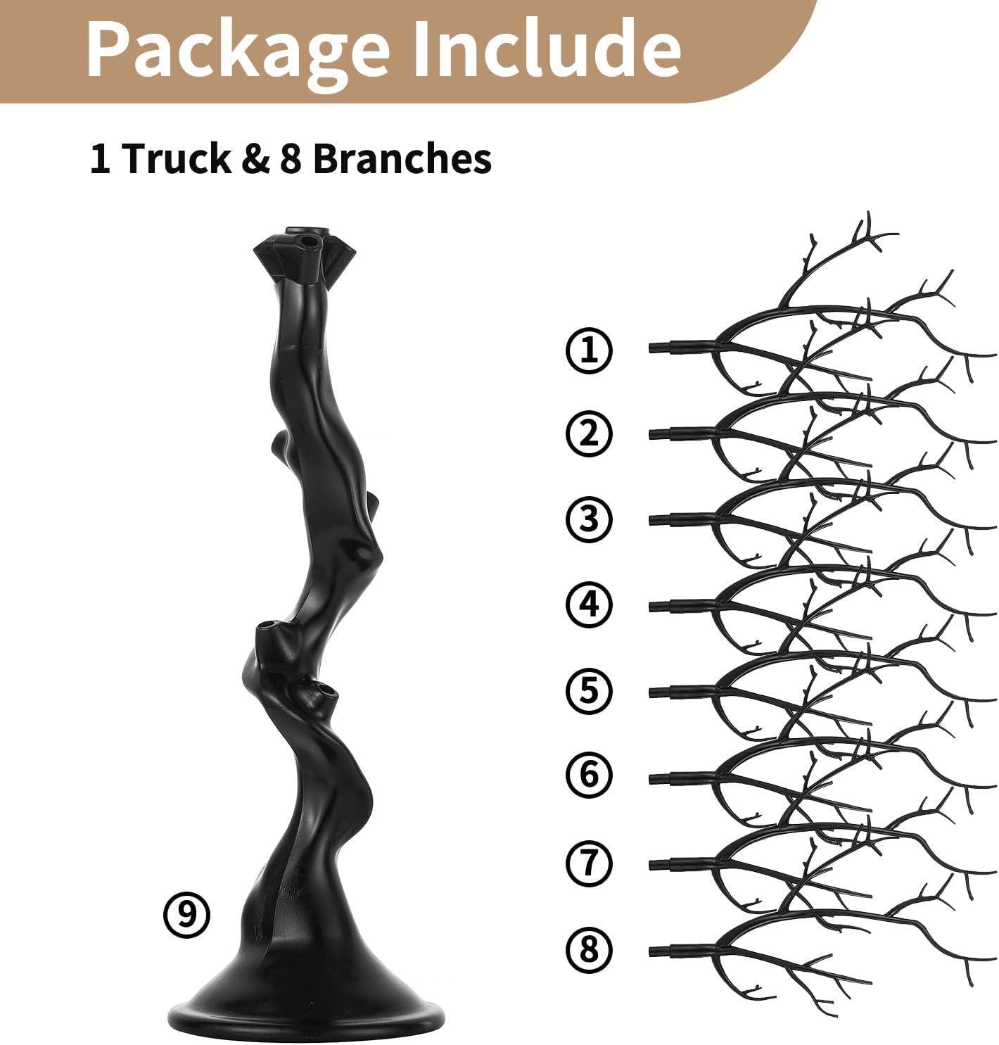 NUPTIO Black Artificial Halloween Tree: 22.8in Tall Christmas Ornament Display Manzanita Fake Trees Decorative Faux Twig Branches Indoor for Wedding Table Centerpieces Easter Birthday Party Decor