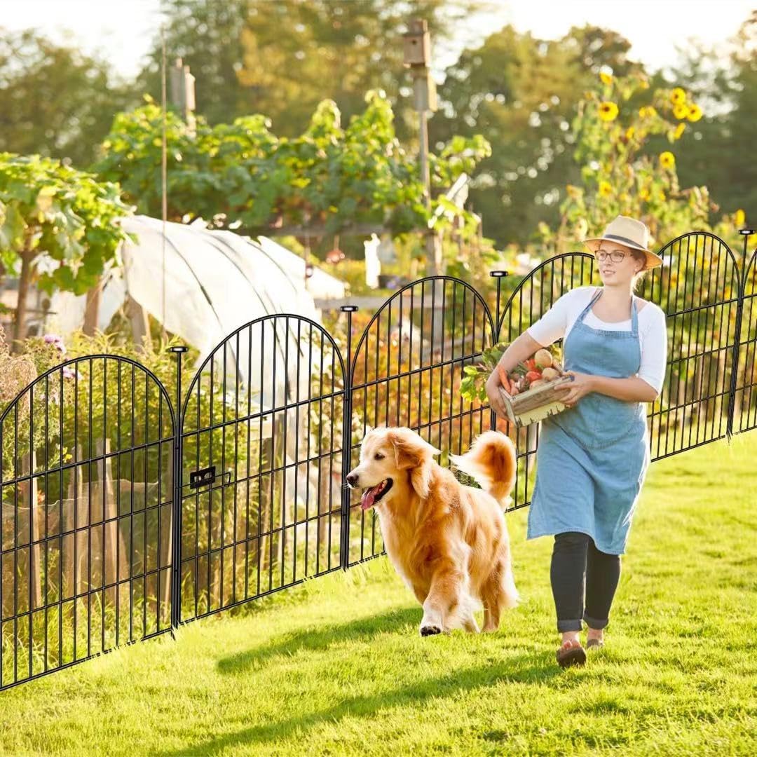 Garden Fencing 36 Inch High with Gate, 14 Panels Garden Fence Total 30.6 Ft(L),No Dig Animal Barrier, Rustproof Metal Wire Garden Fences and Borders for Dogs, Rabbits, Flower Bed Fencing