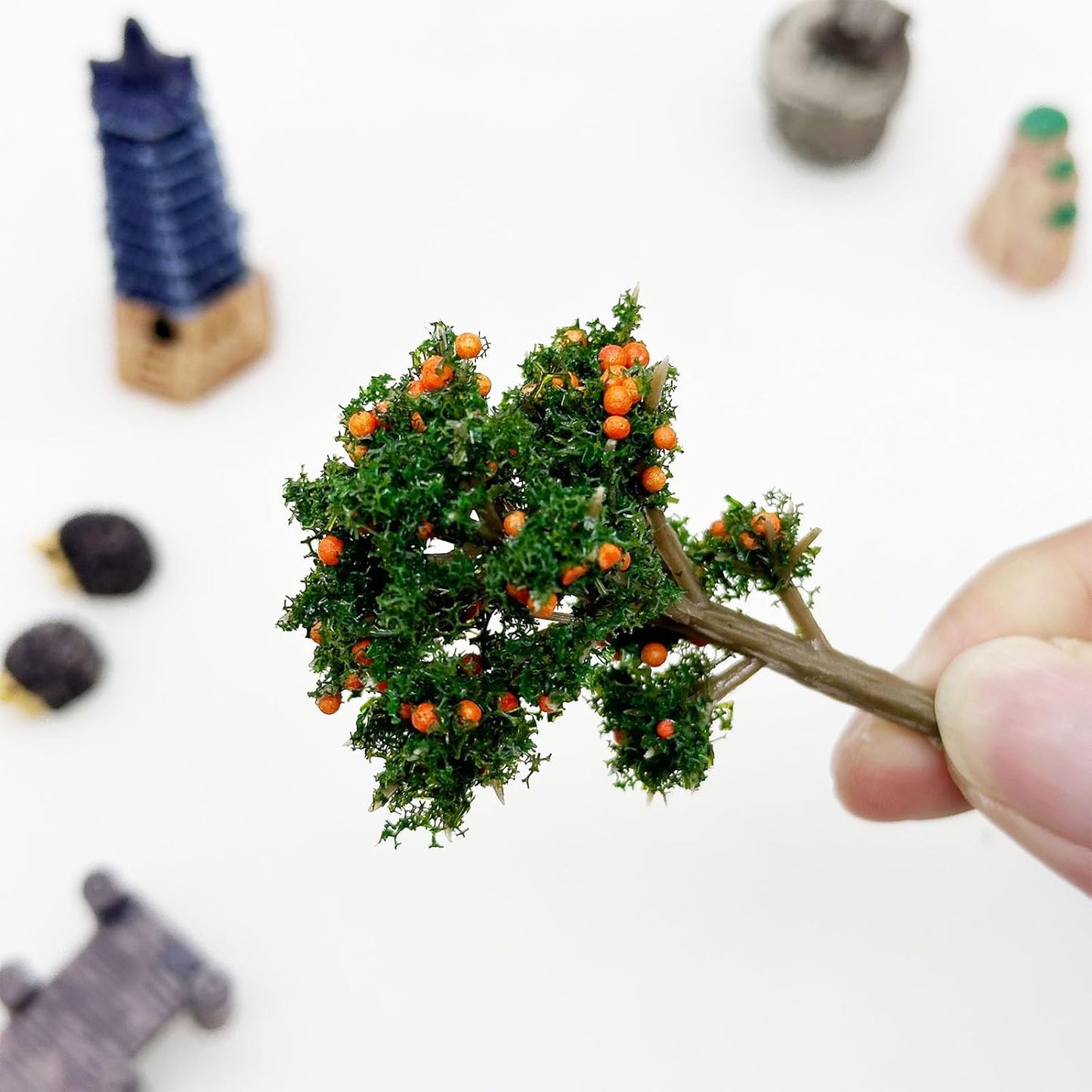 Cayway DIY Zen Garden Kit - Tabletop Zen Decor with White Sand, Model Trees, Desktop Garden for Home Office