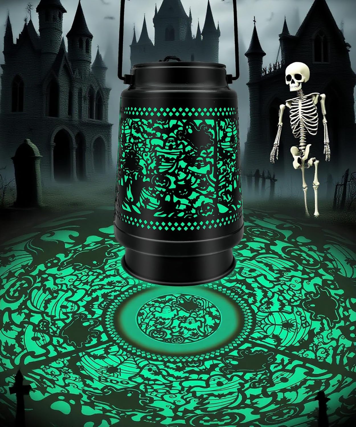 Halloween Decor Solar Lanterns Outdoor Waterproof Halloween Decorations Scary Ghost Spooky Lights for Garden, Patio, Yard, Lawn Porch Hanging Solar Lights Unique Gifts for Outdoor Decor