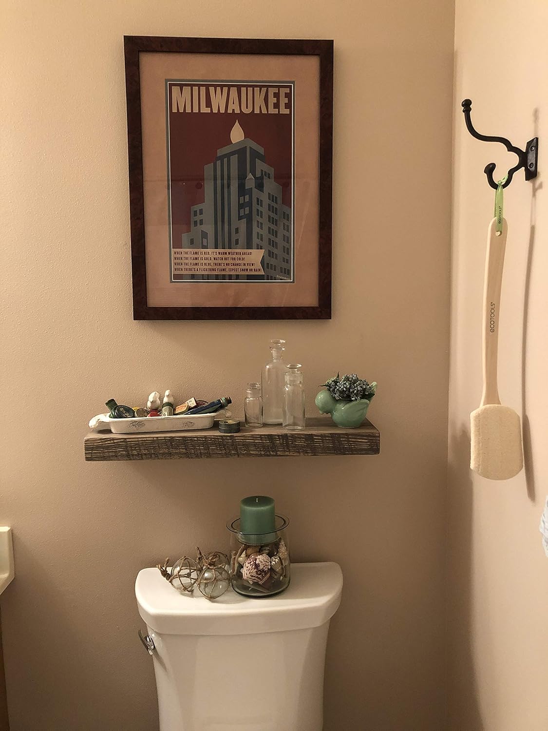 Joel's Antiques - 18 Inch Wooden Floating Shelves for Wall - 18x8x2 in - Made of Natural Wood - Short Heavy Duty Rustic Wall Shelves for Bedroom - Perfect for Living Room, Kitchen - Grey