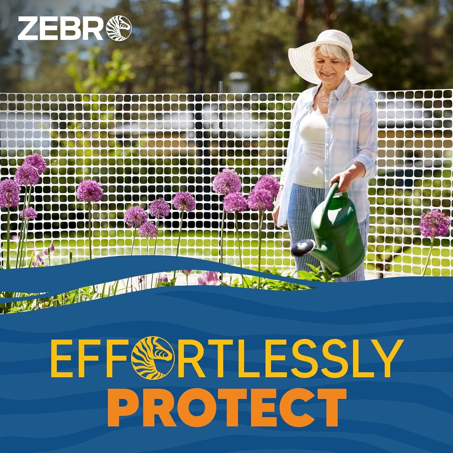 ZEBRO 4' x 50' White Plastic Garden Fence Roll – Standard Duty Safety Netting for Snow, Poultry, Deer, Dogs – Reusable Outdoor Barrier for Yard, Landscaping, Animal Protection