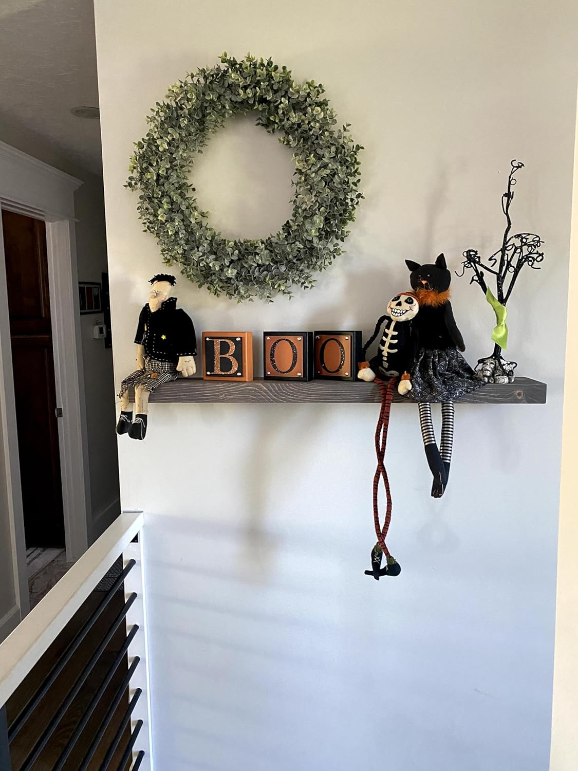 joelsantiques 36 Inch Wooden Floating Shelves for Wall - 36x6x2 in - Made of Natural Wood - Long Heavy Duty Rustic Wall Shelves for Bedroom - Perfect for Living Room, Kitchen - Grey - Gray