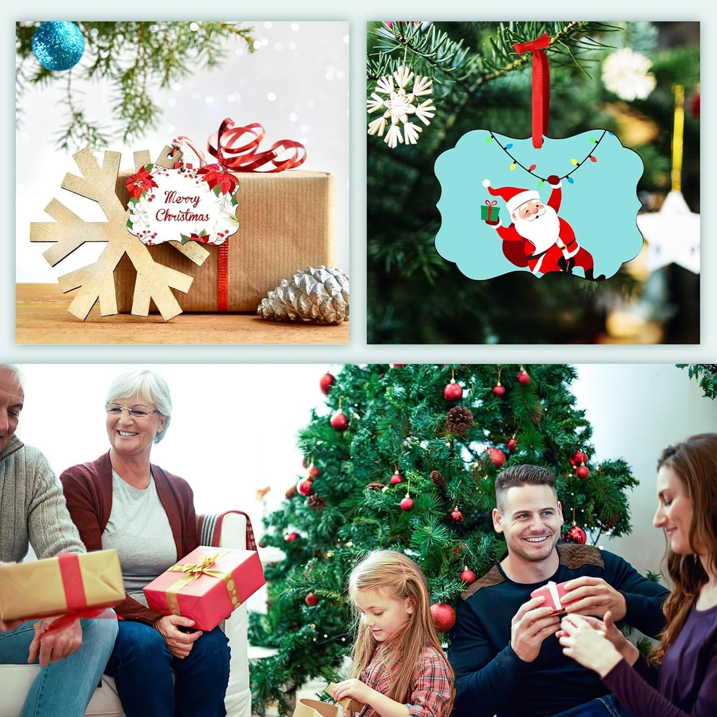 Valyria Personalized Christmas Ornaments 2025, Wood Custom Photo Text Hanging Ornament Customized Christmas Tree Decorations Gift for Family, Kids, Friends, Couples, Wedding