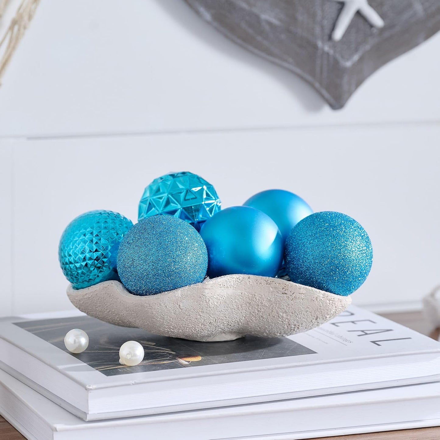 Valery Madelyn Christmas Tree Decorations Ornament Set for Fall Halloween, 50ct 2 Inches Blue Shatterproof Christmas Ball Ornaments Hanging Xmas Holiday Party Decor