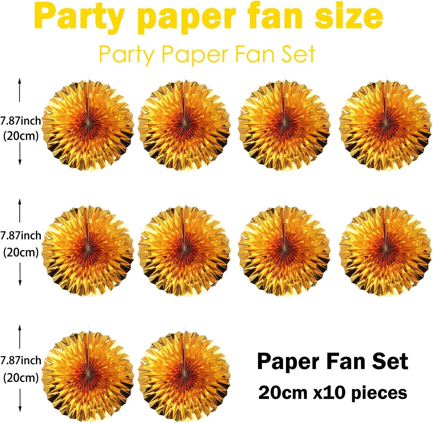 Golden Party Decorations,Engagement Party Decorations 8in,Gold Party Decor, Party Supply Decorations,Gold Wedding Decor,Anniversary Decorations 30 Color DIY Set (Golden)