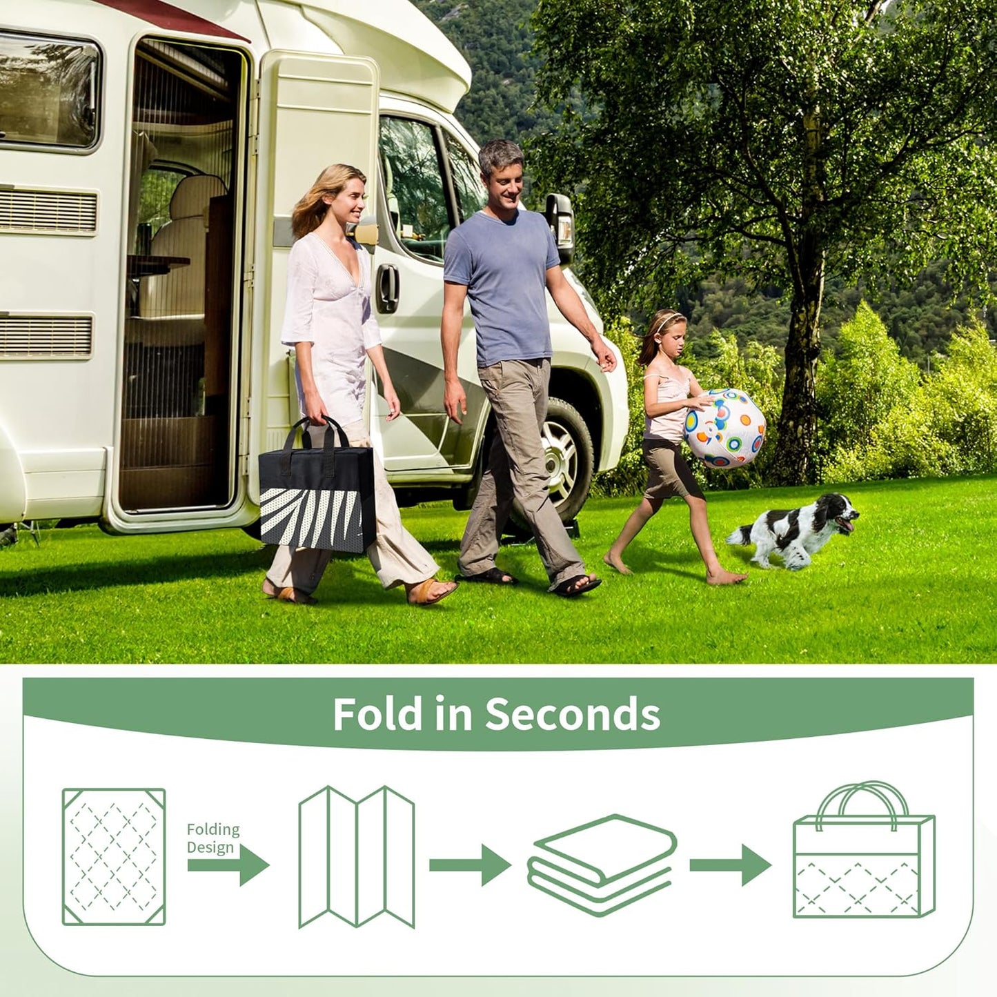 GENIMO Outdoor Rug 6' x 9' Waterproof for Patios Clearance, Reversible Plastic Straw Camping Carpet, Large Area Rugs Mats for RV, Picnic, Backyard, Deck, Balcony, Porch, Beach, Yellow&Grey