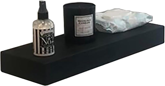 joelsantiques - 18 Inch Wooden Floating Shelves for Wall - 18x6x2 in - Made of Natural Wood - Short Heavy Duty Rustic Wall Shelves for Bedroom - Perfect for Bathroom, Kitchen - Black