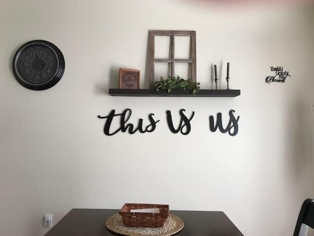 joelsantiques - 42 Inch Wooden Floating Shelves for Wall - 42x6x2 in - Made of Natural Wood - Long Heavy Duty Rustic Wall Shelves for Bedroom - Perfect for Living Room, Kitchen - Black