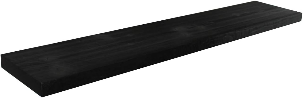 Joel's Antiques - 48 Inch Wooden Floating Shelves for Wall - 48x12x2 in - Made of Natural Wood - Long Heavy Duty Rustic Wall Shelves for Bedroom - Perfect for Living Room, Kitchen - Black