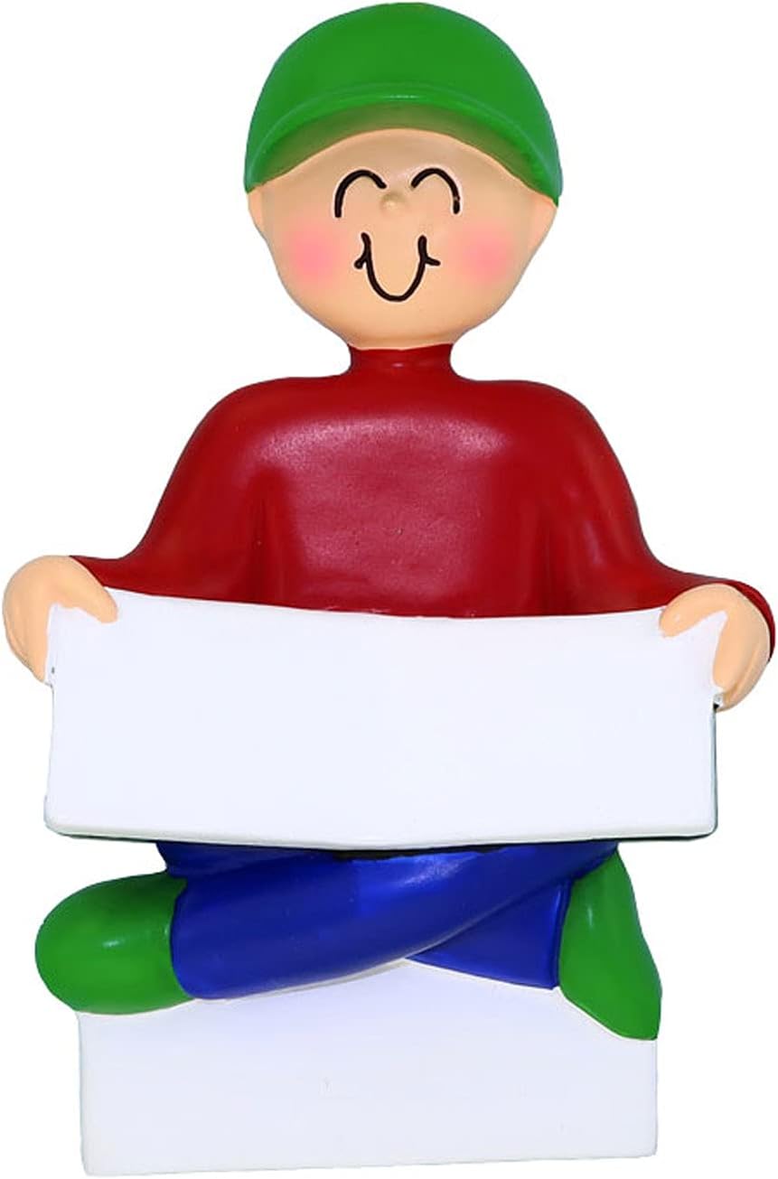 Personalized Child Christmas Tree Ornament - Toddler Pajamas Sleep Time Story Book Reader PJs Lover Kid - Free Customization