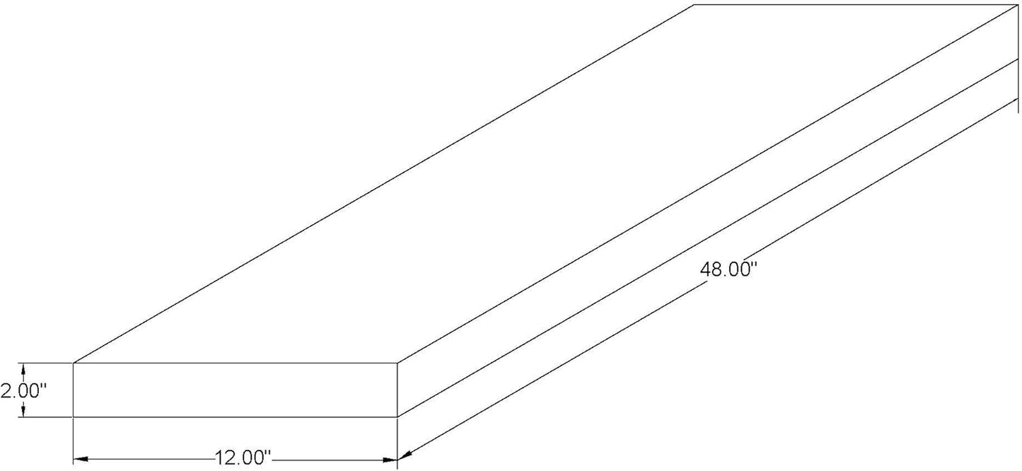 Joel's Antiques - 48 Inch Wooden Floating Shelves for Wall - 48x12x2 in - Made of Natural Wood - Long Heavy Duty Rustic Wall Shelves for Bedroom - Perfect for Living Room, Kitchen - Black