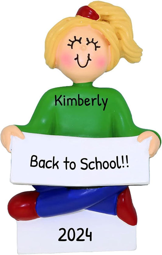 Personalized Child Christmas Tree Ornament - Toddler Pajamas Sleep Time Story Book Reader PJs Lover Kid - Free Customization