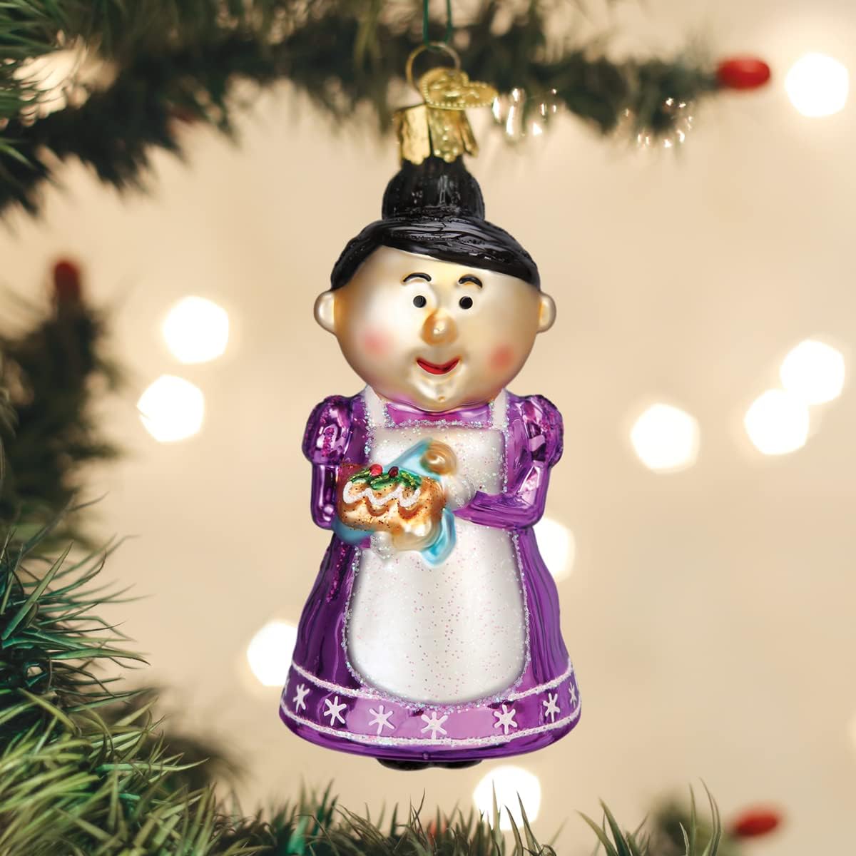 Old World Christmas Cheery Mrs. Claus Glass Blown Ornament for Christmas Tree
