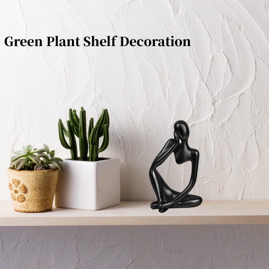 Home Decor Thinker Statue Accents, Set of 3 Thinker Sculptures Office Decor Modern Abstract Resin Decoration on Shelf Table Desk for Living Room Office Bedroom (Large Black)