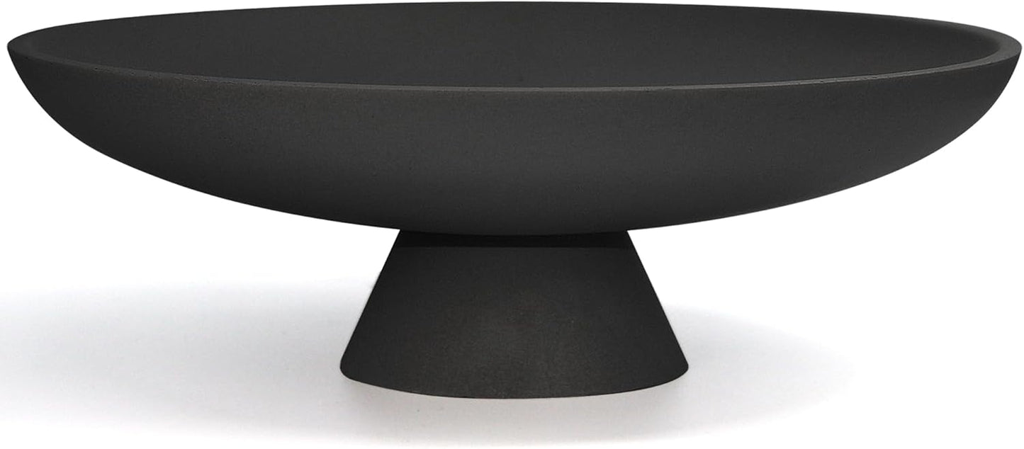 Large Decorative Bowl, Modern Resin Pedestal Bowl for Home Decor, Stylish Fruit Bowl for Kitchen Counter, Chic Key Holder for Entry Table, Matte Black
