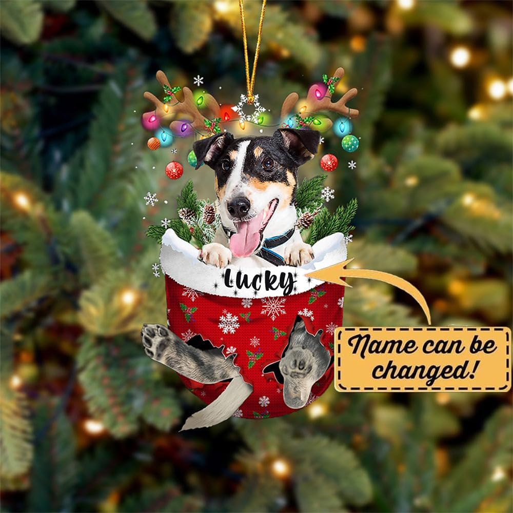 Smooth Fox Terrier Christmas Tree Ornament, Pocket Dog Lovers Gift Idea Xmas Decoration