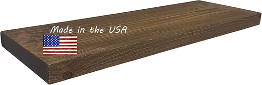 Joel's Antiques - 30 Inch Wooden Floating Shelves for Wall - 30x12x2 in - Made of Natural Wood - Long Heavy Duty Rustic Wall Shelves for Bedroom - Perfect for Living Room, Kitchen - Medium Brown