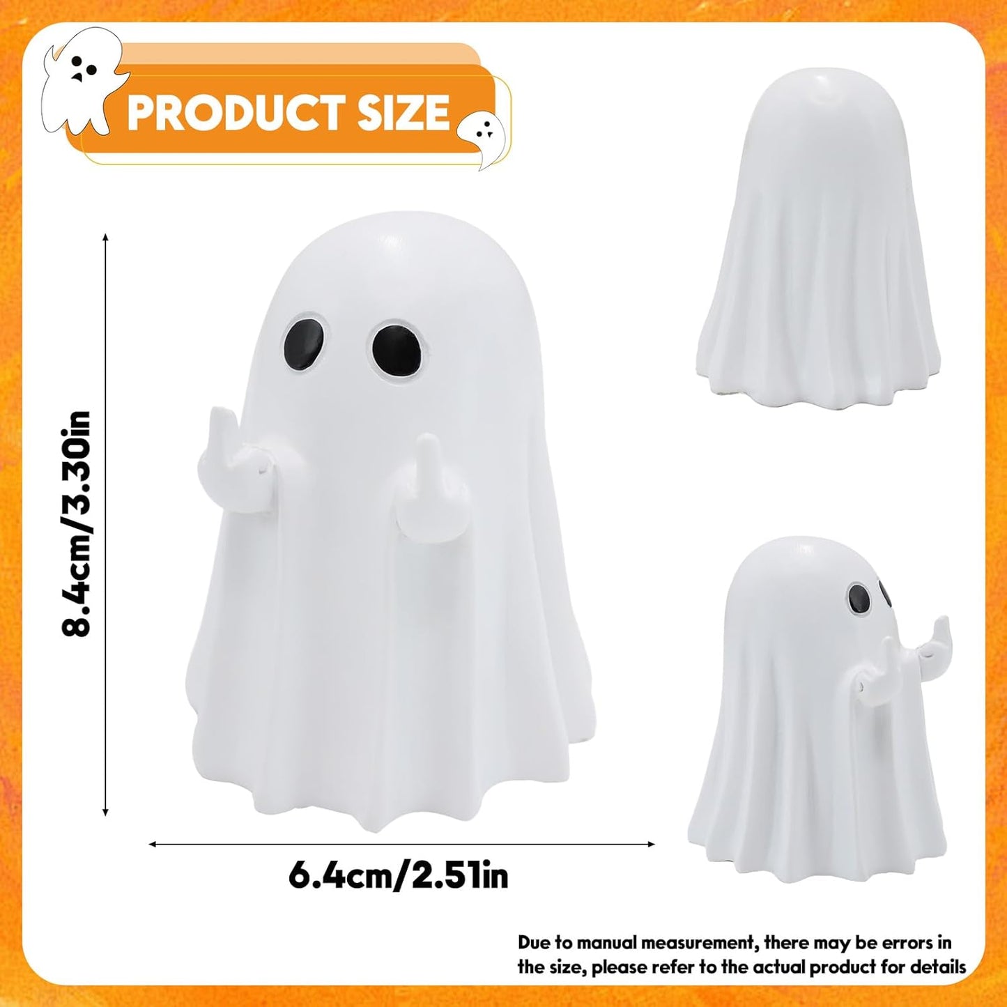 Halloween Ghost Figurine, Funny Spooky Resin Middle Finger Statue, Cute Decor for Halloween Decorations Indoor, Porch and Indoor Spooky Home Decor Gifts