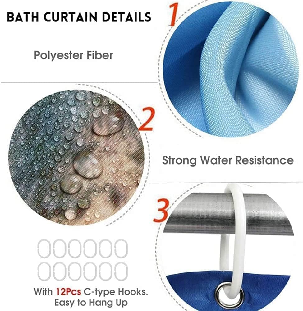 NEWSUYAA Halloween Decorations Shower Curtain Set with Non-Slip Rugs and Bath Mats, 4 Pcs Skull Black and White Skeleton Couple with Floral Bath Decor Toilet Cover Hooks Bathroom Accessory