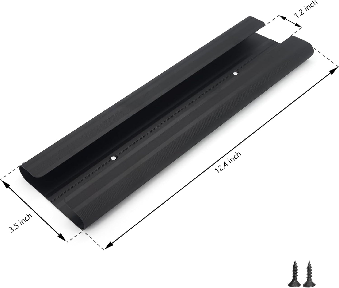 GeLive 12 Inch Wine Glass Holder Under Cabinet Stemware Rack Wine Glass Hanger Storage Organizer for Kitchen and Bar Aluminum Alloy Set of 2 (Black)