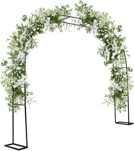 Garden Arch Trellis for Climbing Plants, 9.8'x7.2' Outdoor Arch Trellis, Metal Arbor Arches for Indoor Garden Ceremony Baby Shower Party Decoration Black