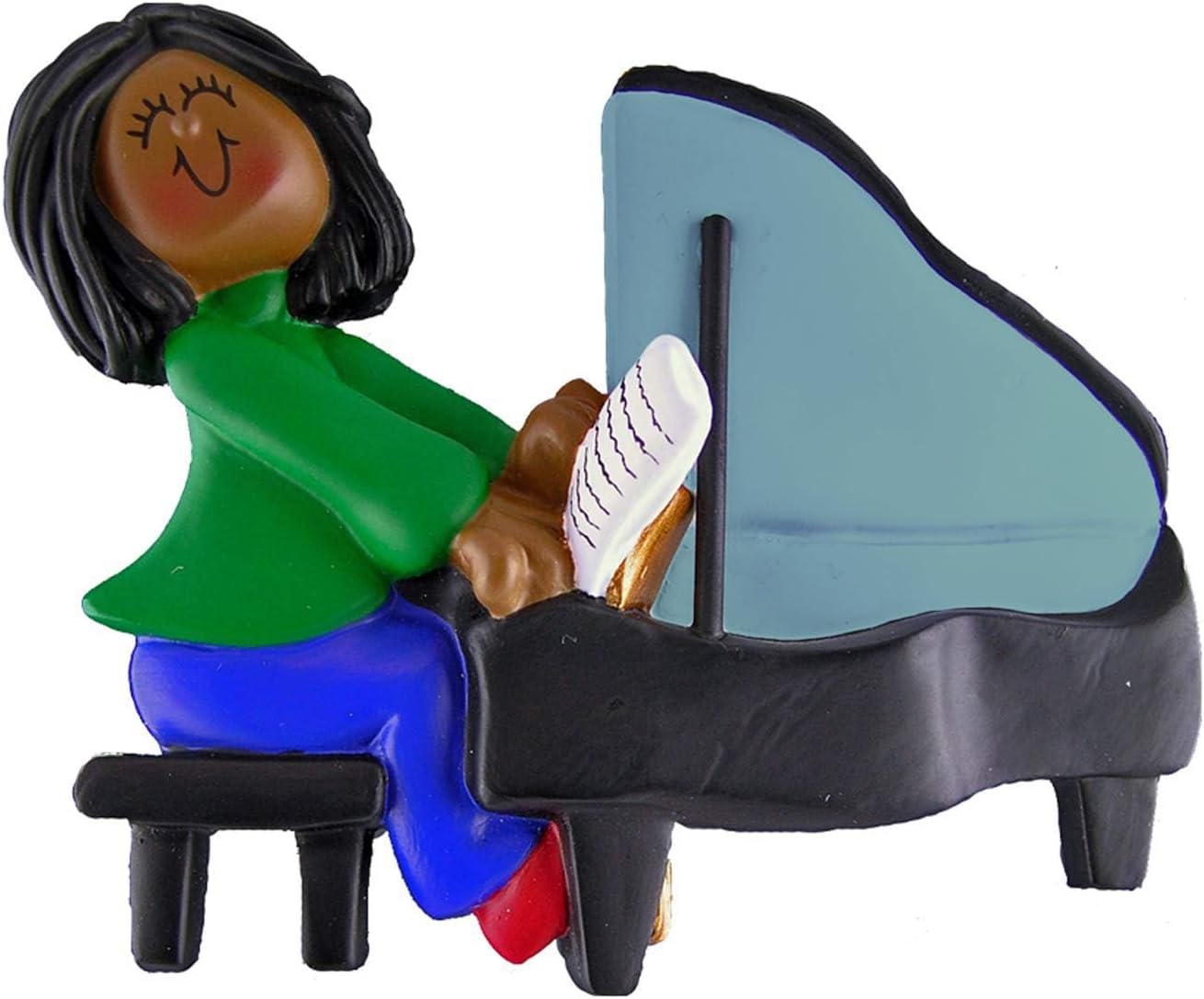 Personalized Grand Piano Ornaments for Christmas Tree 2024 - African American Christmas Ornaments Girl Music Ornaments Musical Christmas Decorations Musical Instrument Ornaments by Elves