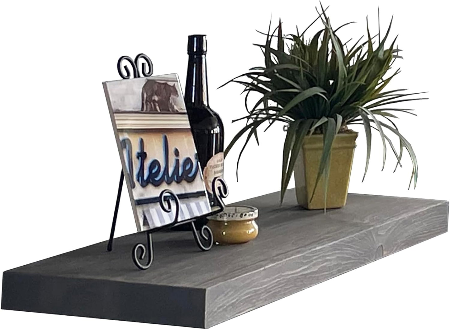 joelsantiques 36 Inch Wooden Floating Shelves for Wall - 36x12x2 in - Made of Natural Wood - Long Heavy Duty Rustic Wall Shelves for Bedroom - Perfect for Living Room, Kitchen - Gray, Grey