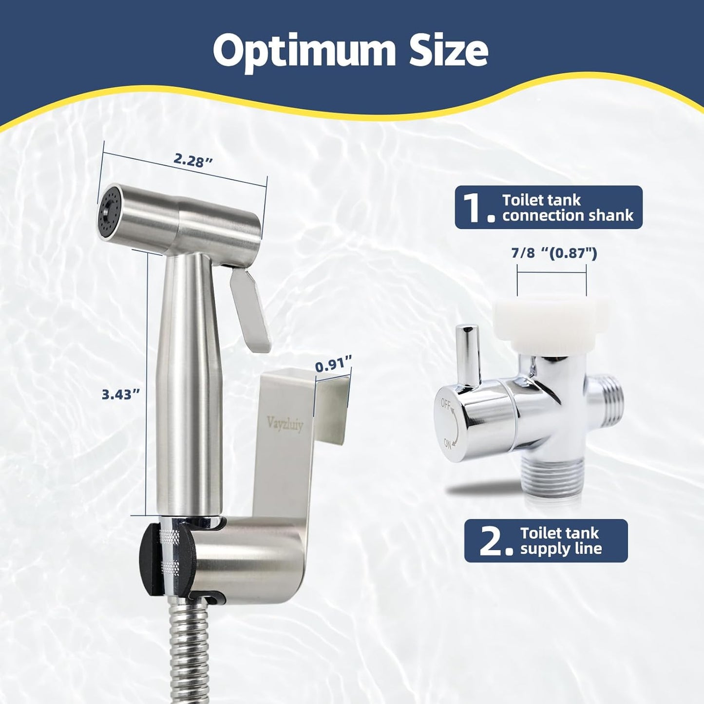 Handheld Bidet Sprayer for Toilet - Bidets for Existing Toilets Adjustable Water Pressure with Bidet Hose for Feminine Wash, Stainless Steel Muslim Shower Jet Spray for Toilet