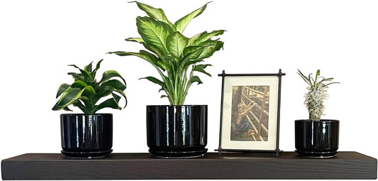 Joel's Antiques 30 Inch Wooden Floating Shelves for Wall - 30x8x2 in - Made of Natural Wood - Heavy Duty Rustic Wall Shelves - Made in USA - Perfect for Living Room, Kitchen - Mocha