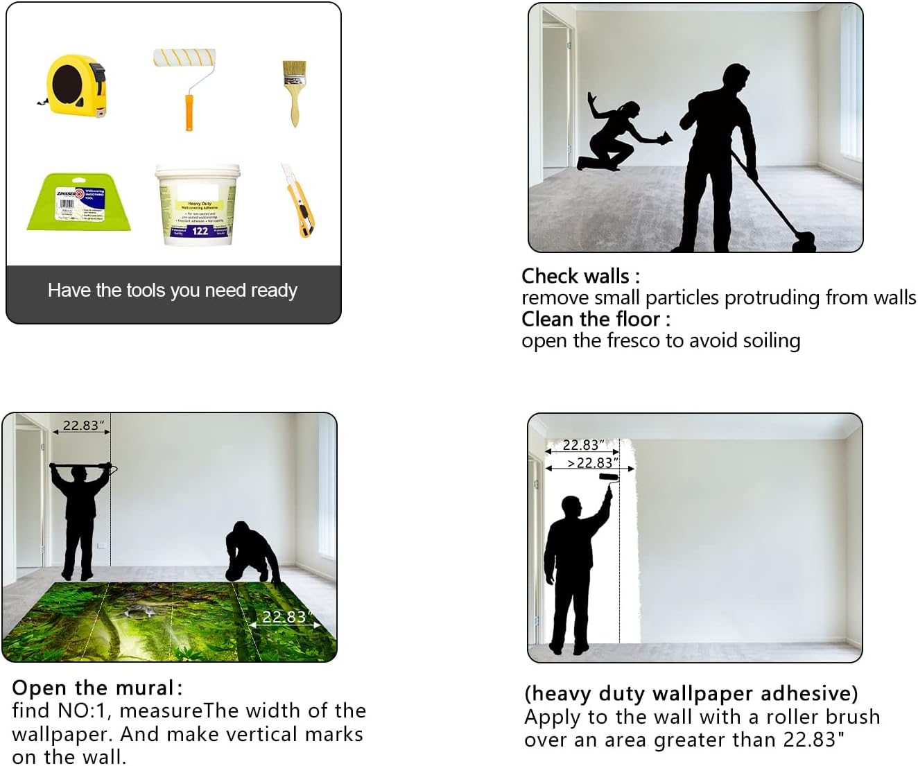 Green Forest Tropical Rainforest wallpeper Living Room Bedroom Nature Jungle Landscape Office Woodland Scenery Tree Wall Mural - 91"x65"（Not Peel and Stick）