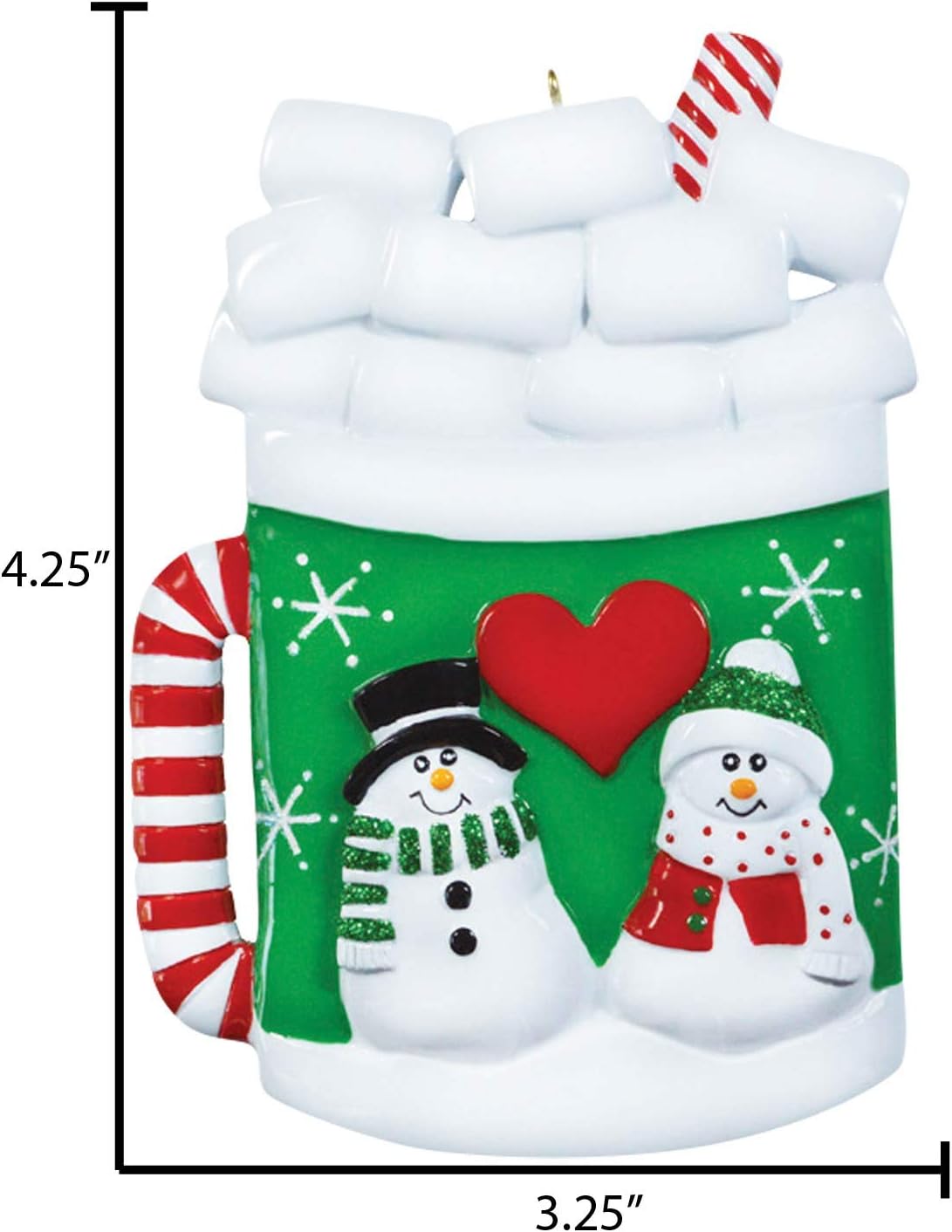 Snowman Family of 10 Ornament 2025 Personalized Family Christmas Ornaments 2025 Grandparents Holiday Mug Personalized Tree Ornaments for Grandchildren Siblings & Grandkids Marshmallows of Ten Ornament