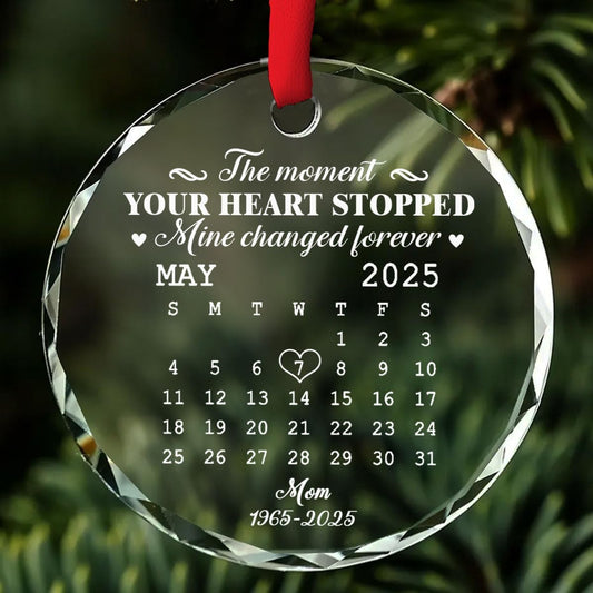 The Moment - Personalized Custom Holiday Decoration, Ideal for Loss of Loved Ones, Memorial Glass Ornament