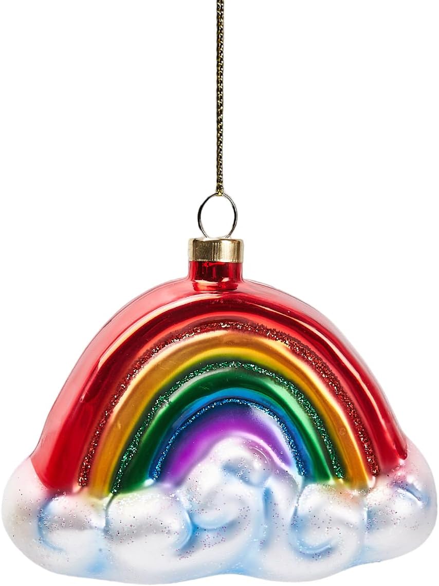 Hanging Christmas Ornaments, 2025 Glass Blown Christmas Tree Ornaments, Christmas Tree Decorations, Funny Gifts & Home Decor, Rainbow