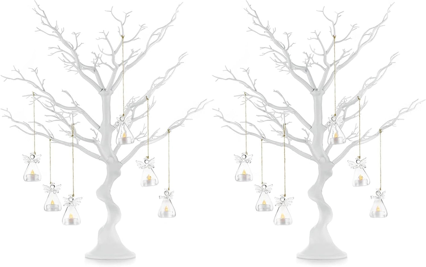 NUPTIO White Christmas Tree Branch: Artificial 30 inch Tall Halloween Manzanita Tree Centerpiece Wedding Centerpieces for Table - Decorative Ornament Display Tree for Decoration Weddings (2 Pc)