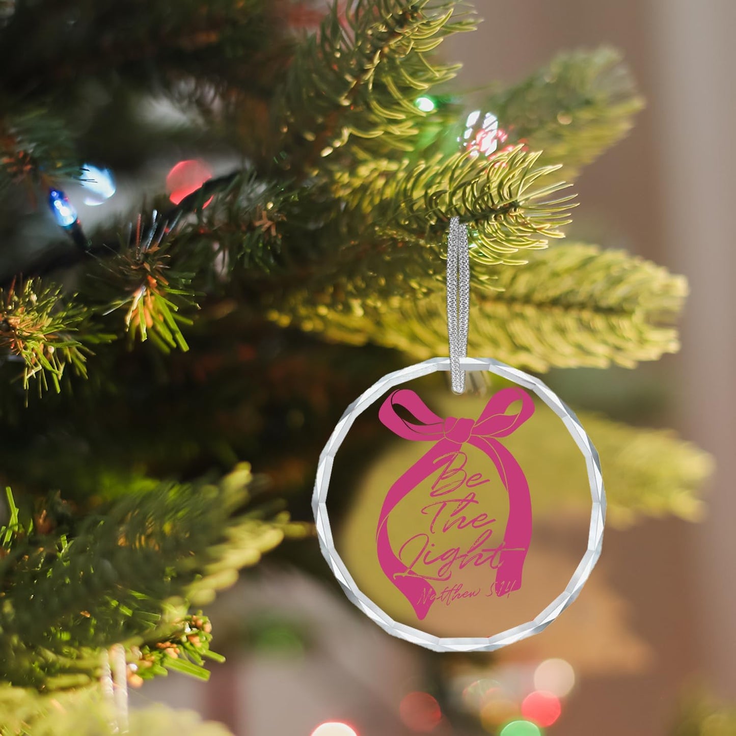 Bow Ornaments for Christmas Tree, Christian Christmas Ornaments, Christmas Religious Ornaments, Christian Gifts for Women, Christian Christmas Decorative Hanging Ornament