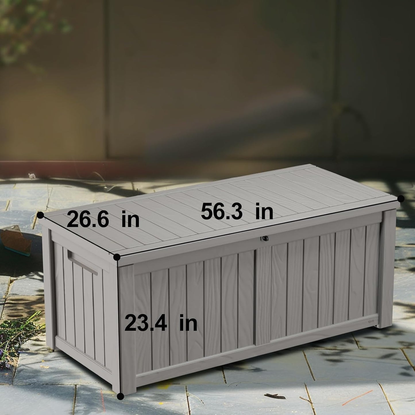 120 Gallon Deck Box,Resin Outdoor Storage Box with Lockable for Patio Furniture, Pool Accessories, Garden Tools Waterproof Outside Storage Box, Grey