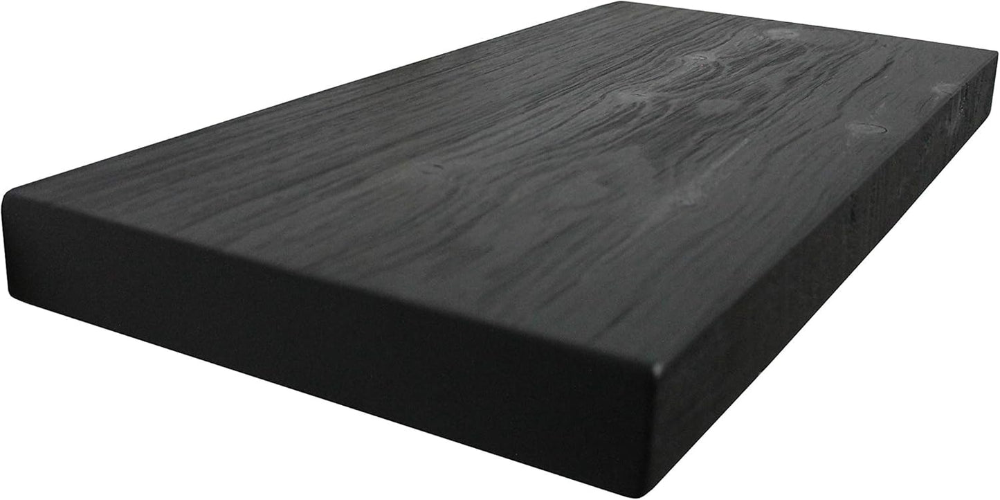 Joel's Antiques - 24 Inch Wooden Floating Shelves for Wall - Made of Natural Wood - Short Heavy Duty Rustic Wall Shelves for Bedroom - Perfect for Bathroom, Kitchen - Black 24x12x2 Inches