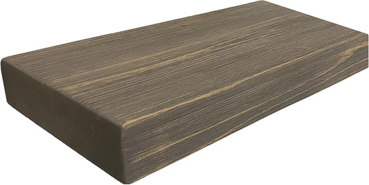 Joel's Antiques - 18 Inch Wooden Floating Shelves for Wall - 18x8x2 in - Made of Natural Wood - Short Heavy Duty Rustic Wall Shelves for Bedroom - Perfect for Living Room, Kitchen - Grey