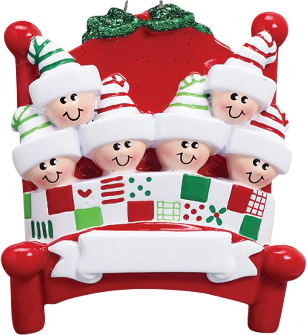 Bedtime Family of 6 Ornament 2025 Personalized Family Christmas Ornaments 2025 | Tucked in Together Holiday Keepsake Personalized Tree Ornaments for Grandchildren Siblings & Grandkids of Six Ornament