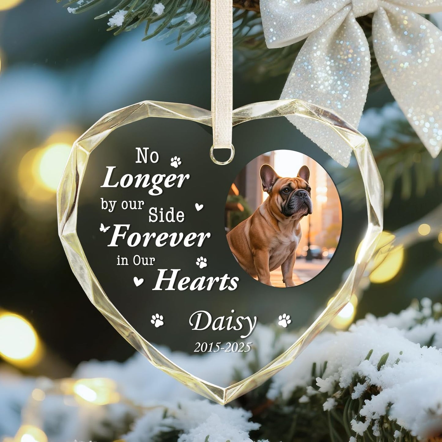 Personalized Pet Memorial Gifts - Custom Photo Name Ornaments - Sympathy Keepsake Gift for Loss of Loved One - Dog Memorial Gifts for Loss of Dog, Cat