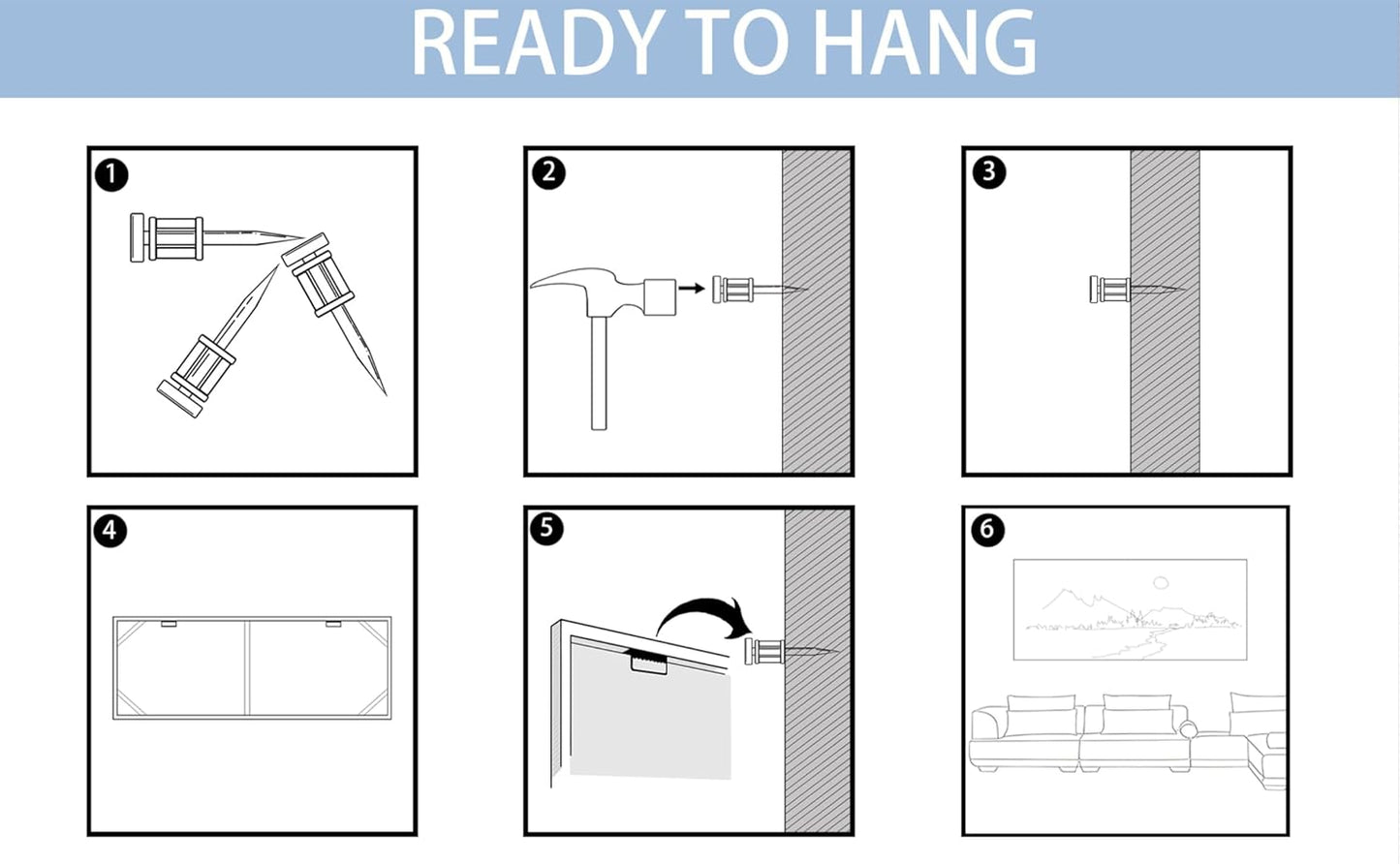 Forest Canvas Wall Art for Living Room - Navy Blue Bedroom Wall Art, Landscape Pictures Wall Decor, Forest Painting, Framed Nature Tree Artwork Walls 20×40IN