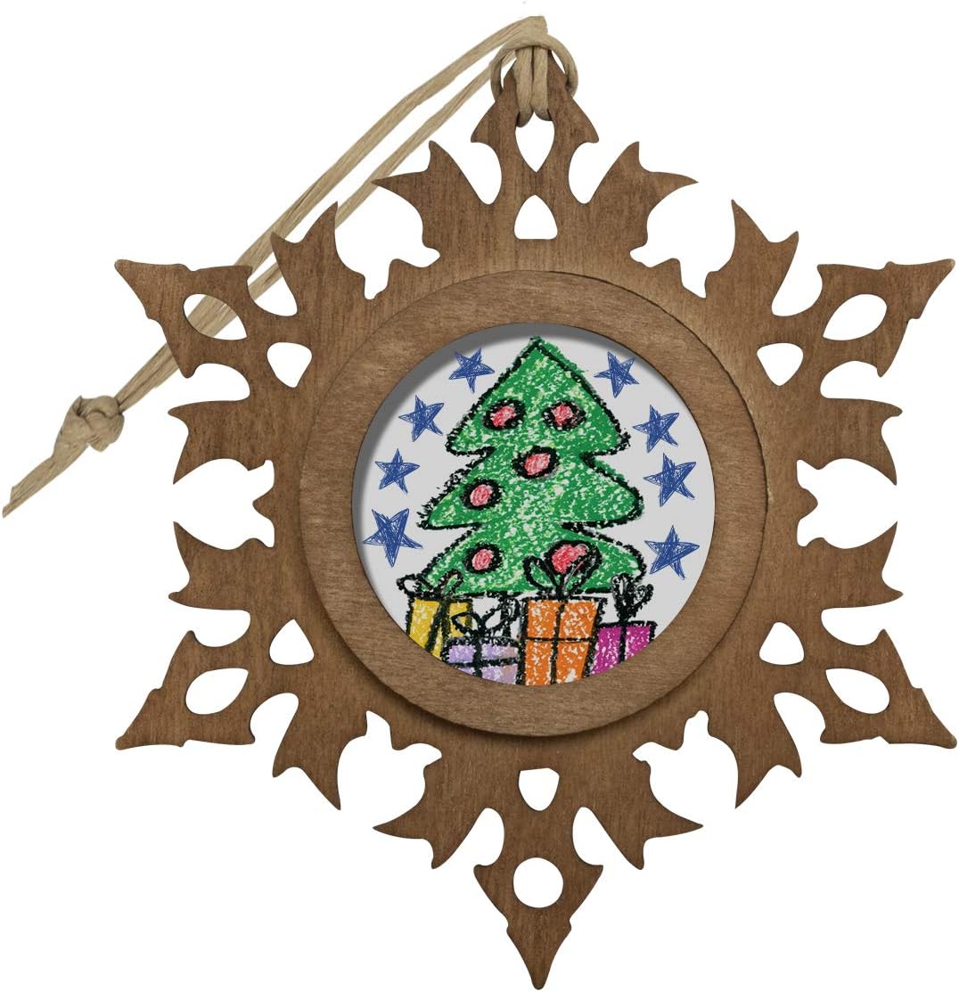 Wood Snowflake 1.5" Photo Ornament - Pack of 50