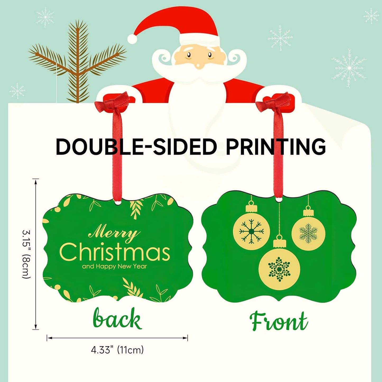 Valyria Personalized Christmas Ornaments 2025, Wood Custom Photo Text Hanging Ornament Customized Christmas Tree Decorations Gift for Family, Kids, Friends, Couples, Wedding