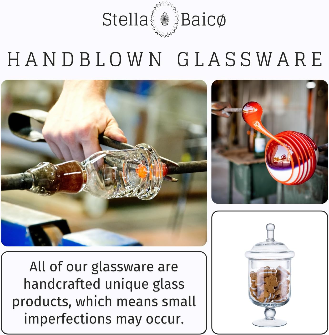 Small Glass Apothecary Jars with Lid, Clear Candy Jar with Lid, Cute Small Decorative Glass Jars for Wedding, Display and Home Decor, Glass Canisters (Height: 9", Diameter: 5")